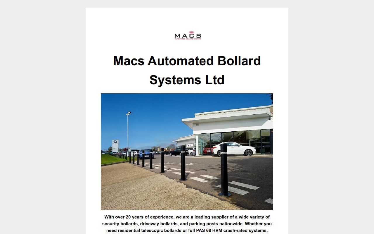Macs Automated Bollard Systems Ltd Macs Automated Bollard Systems Ltd